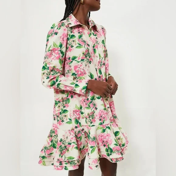 TUCKERNUCK Gossamer Pink Hydrangea Callahan Shirt Dress - Picture 3 of 10